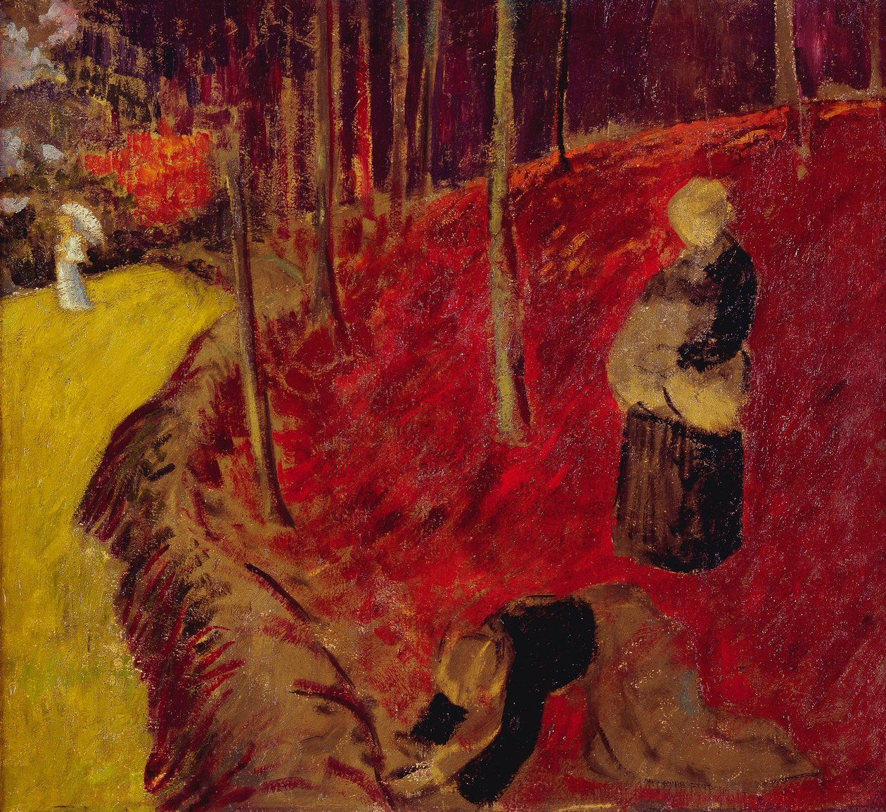 السرخس يتجمعون في Bois d "Amour في Pont Aven ؛ Les Ramasseuses de Fougeres au Bois d" Amour a Pont Aven ، c.1910 بواسطة بول سيروسييه