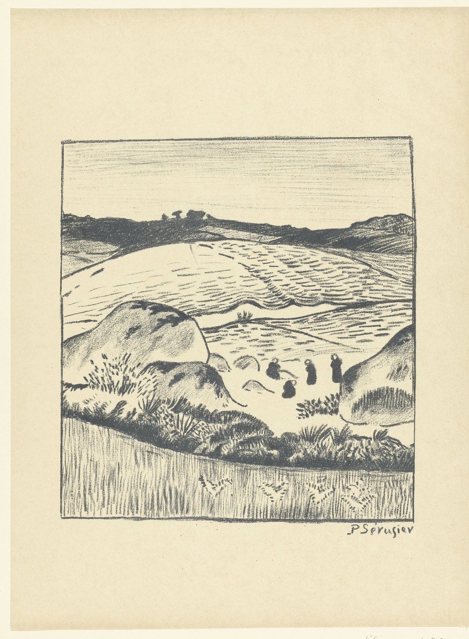 المناظر الطبيعية في التلال مع الحقول Paysage L'Epreuve (عنوان السلسلة) بواسطة بول سيروسييه