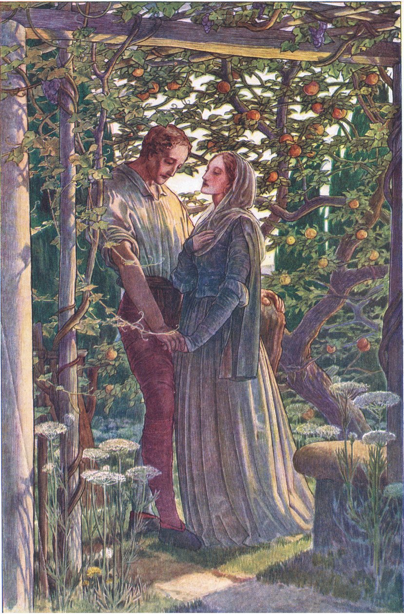 لقاء عادل مع أكثر المشاعر النادرة ، التوضيح من The Tempest ، 1908 بواسطة بول فنسنت وودروف
