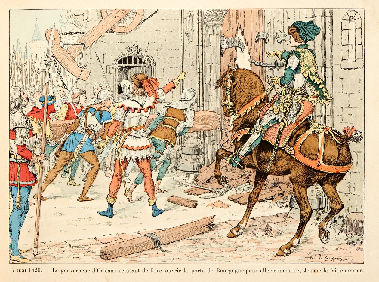 رسم توضيحي مأخوذ من كتاب "جان دارك" بقلم ثيودور كاهو ورسمه بول دي سيمانت (1855-1915): في 7 مايو بواسطة بول دي سيمانت