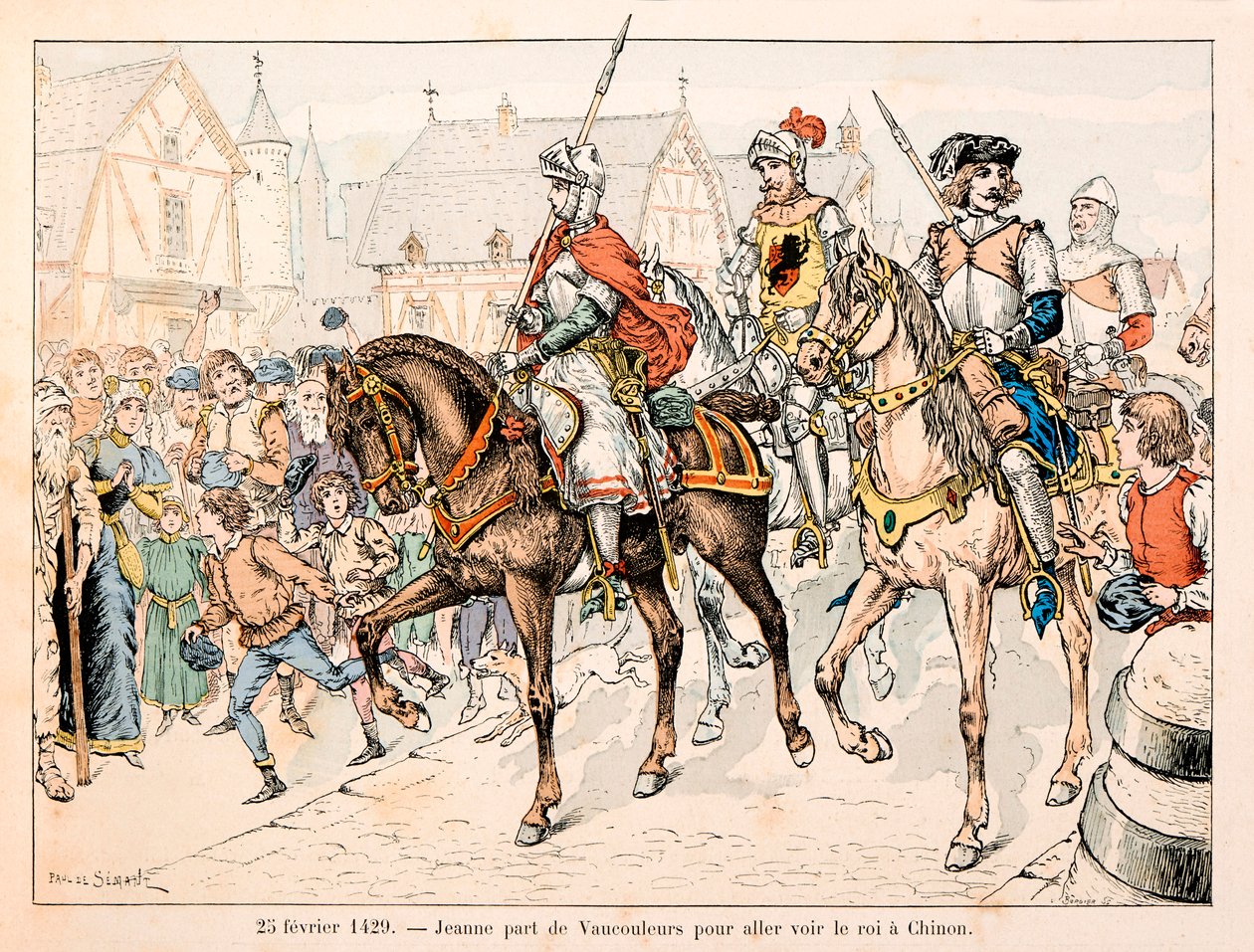رسم توضيحي مأخوذ من كتاب "جان دارك" بقلم ثيودور كاهو ورسمه بول دي سيمانت (1855-1915): في 25 فبراير بواسطة بول دي سيمانت