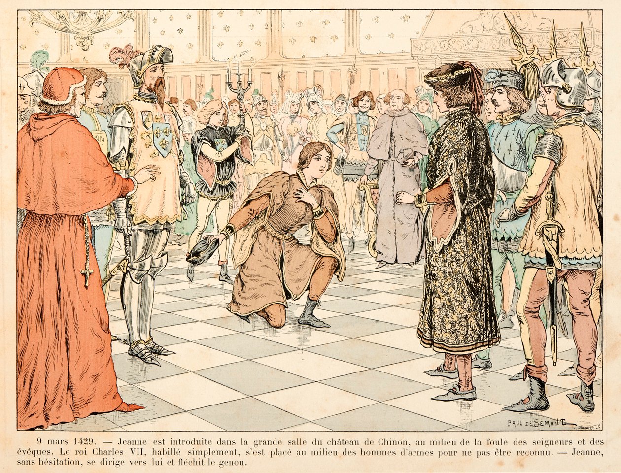 رسم توضيحي مأخوذ من كتاب "جان دارك" بقلم ثيودور كاهو ورسمه بول دي سيمانت (1855-1915): في 9 مارس بواسطة بول دي سيمانت