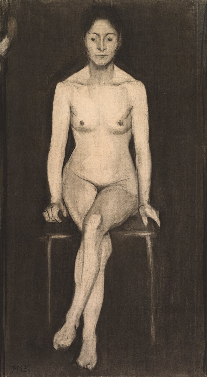 أنثى جالسة صورة ذاتية عارية ، ج. 1899. بواسطة بولا مودرسون بيكر