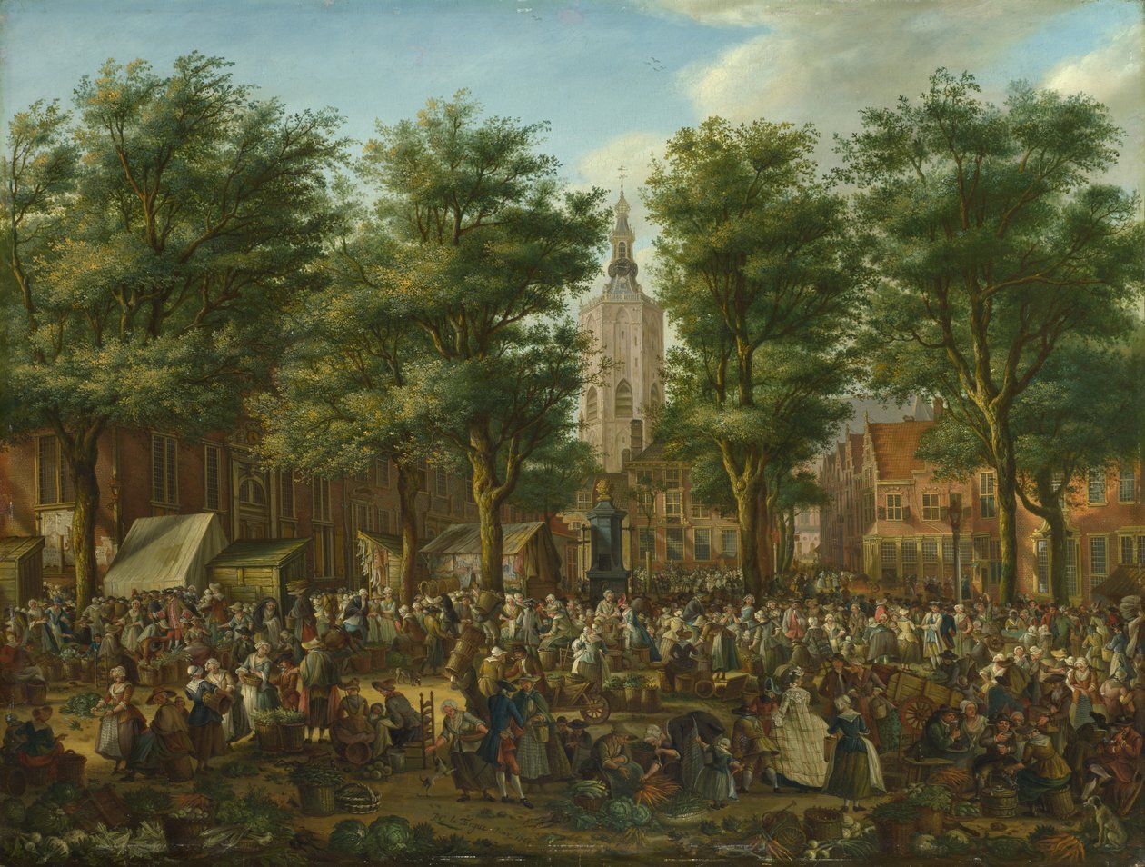 سوق غروت في لاهاي ، 1760 بواسطة Paulus Constantijn la Fargue