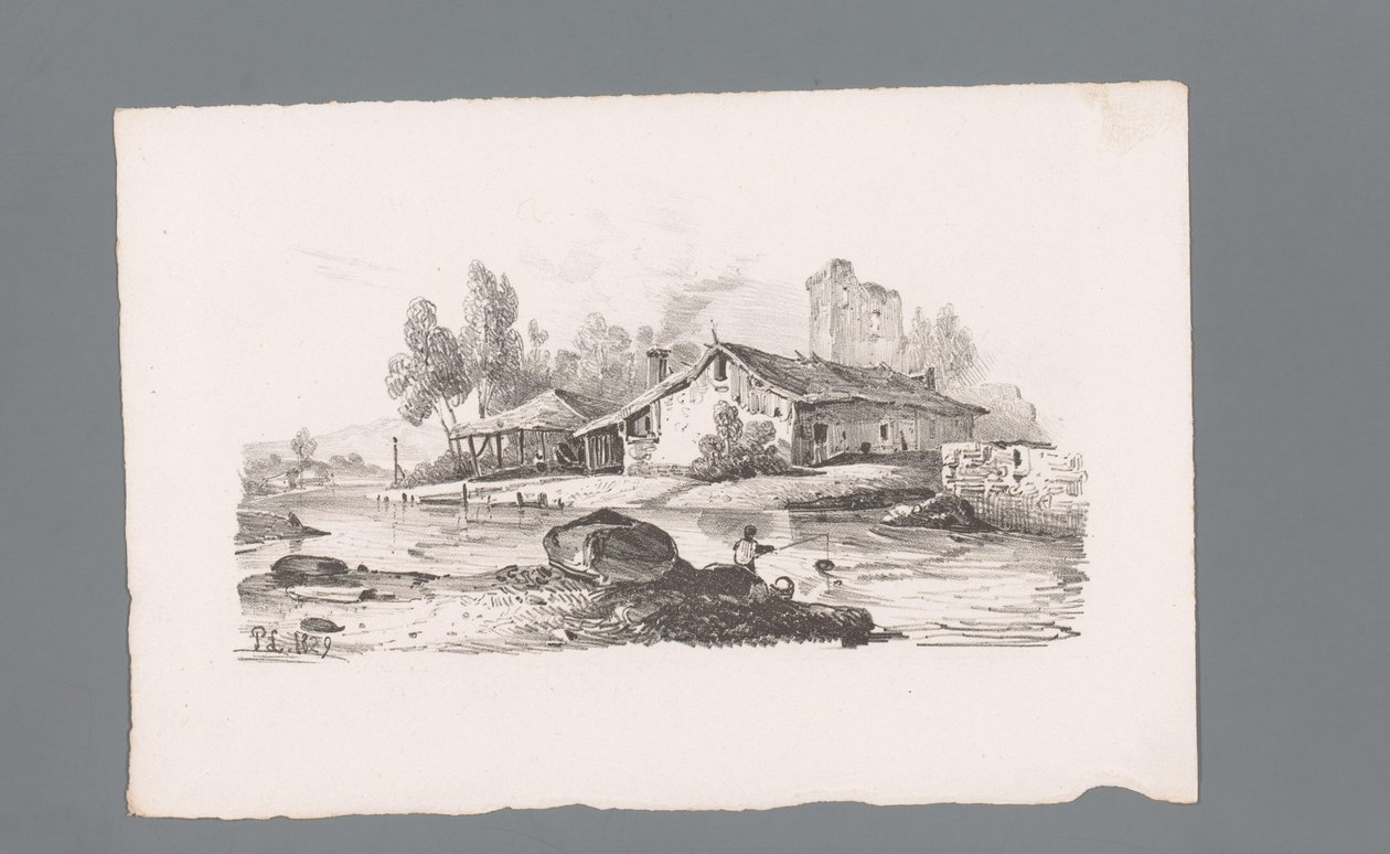 منظر لمنزل على نهر مبادئ المناظر الطبيعية (عنوان السلسلة) Principes de paysages (عنوان السلسلة) بواسطة باولوس لوترز