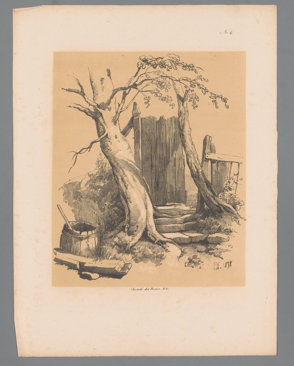 سياج بين شجرتين وجوه خلابة لبولوس لوترز (عنوان المسلسل) Etrennes pittoresques pour 1839، par Lauters (عنوان السلسلة) بواسطة باولوس لوترز
