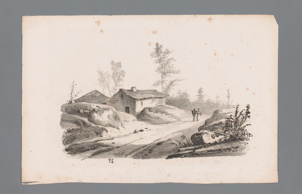 منظر التلال مع الطرق الريفية والمنازل مبادئ المناظر الطبيعية (عنوان السلسلة) Principes de paysages (عنوان السلسلة) بواسطة باولوس لوترز