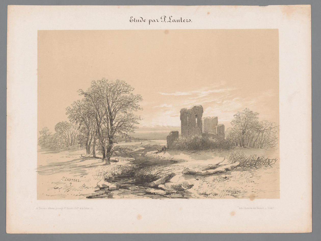 المناظر الطبيعية مع الخراب دراسات بولوس لوترز (عنوان السلسلة) Etude par P. Lauters (عنوان السلسلة على الكائن) بواسطة باولوس لوترز