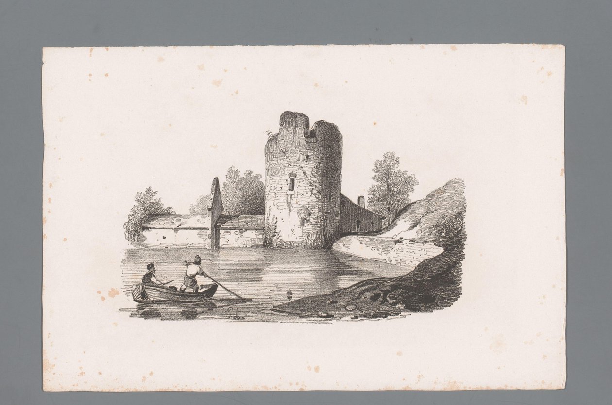 شخصيتان في قارب بالقرب من الخراب مبادئ المناظر الطبيعية (عنوان السلسلة) Principes de paysages (عنوان السلسلة) بواسطة باولوس لوترز