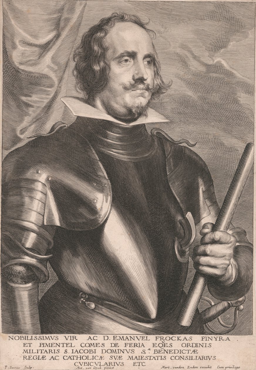أنبل رجل ود. إيمانويل فروكاس فينيرا و Pimentel Count of Feria Eqes من الرتبة العسكرية لـ S. James Dominus Sæ. صاحب الجلالة الملكي والمستشار الكاثوليكي تشامبرلين إلخ. بواسطة بول بونتيوس