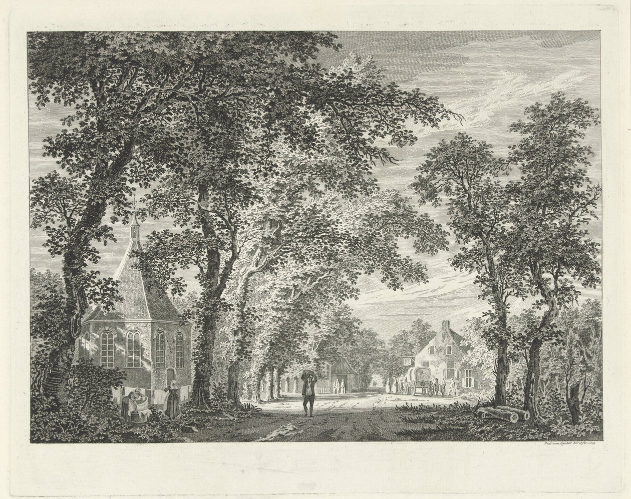 منظر لقرية في Driebergen ، 1754 بواسطة بول فان ليندر