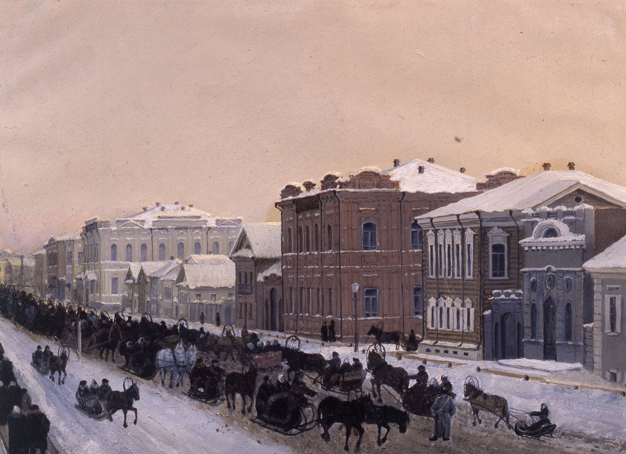 تومسك ، شارع Magistratskaya خلال Shrovetide في عام 1897 ، 1897. بواسطة بافل ميخائيلوفيتش كوشاروف