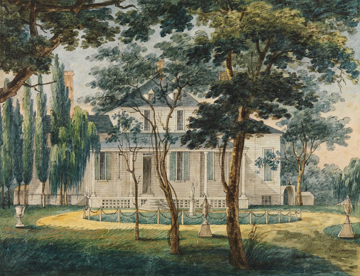 سكن ريفي ، ربما منزل ريفي للجنرال مورو في موريسفيل ... ، 1811-كاليفورنيا. 1813. بواسطة بافل بتروفيتش سفينين