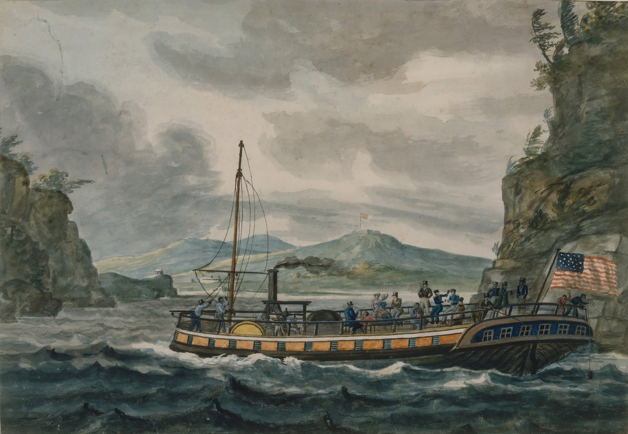 Steamboat Travel on the Hudson River ، 1811-1813 تقريبًا. بواسطة بافل بتروفيتش سفينين