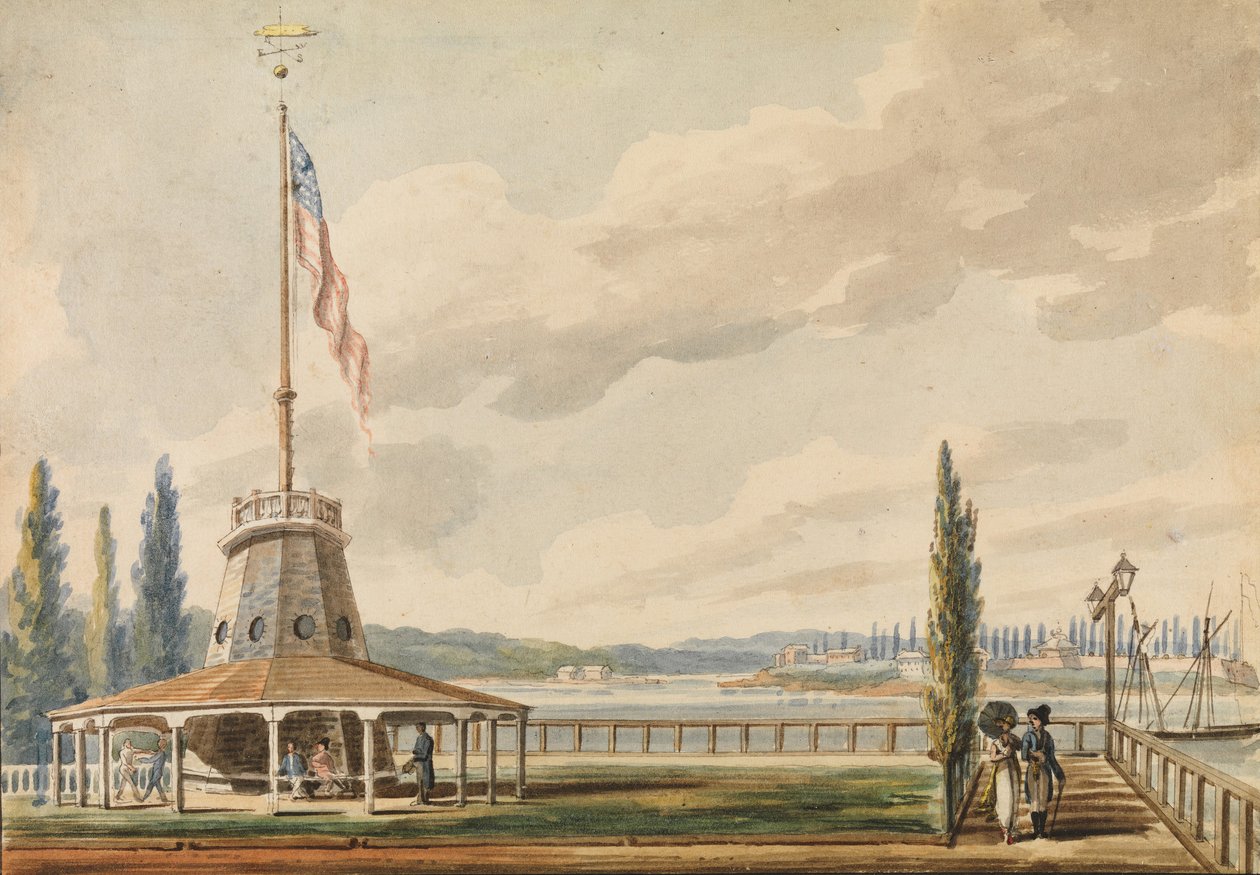 منظر المسافر الأول لنيويورك - البطارية وفلاغستاف ، 1811-كاليفورنيا. 1813. بواسطة بافل بتروفيتش سفينين
