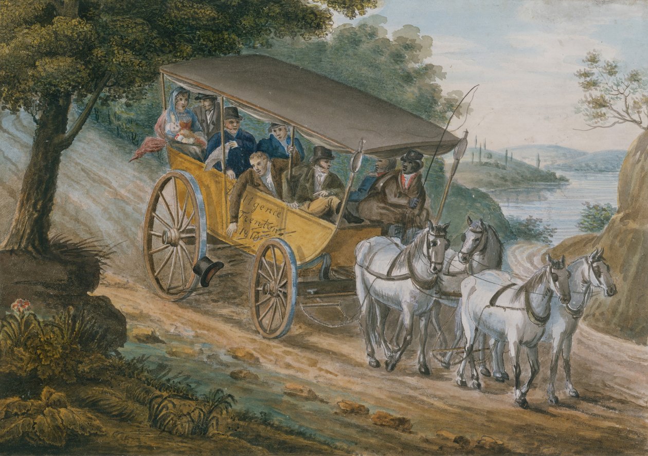 السفر بواسطة Stagecoach بالقرب من Trenton ، New Jersey ، 1811-ca. 1813. بواسطة بافل بتروفيتش سفينين
