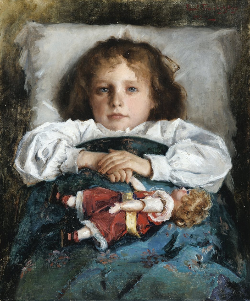طفل مع دمية على قدم المساواة Trubetskoy (تروبيتزكوي) ، الأمير بافيل (بول) بتروفيتش (1866-1938) بواسطة بافل بتروفيتش تروبيتسكوي