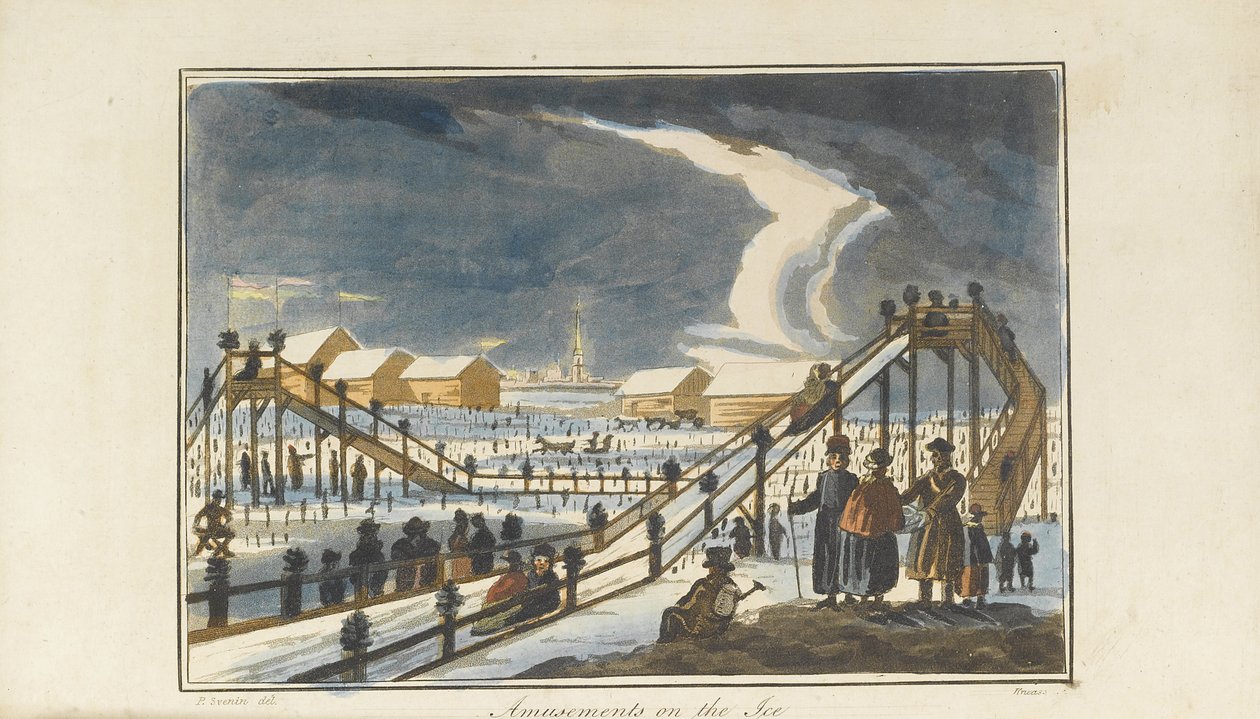 تسلية على الجليد ، 1813 بواسطة بافيل بتروفيتش سفينين