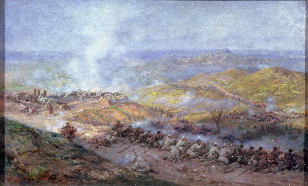 مشهد من الحرب الروسية التركية في 1877-1878 ، 1884 بواسطة بافيل كوالفسكي