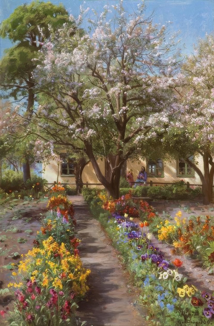 P.Mönsted ، Blooming Garden in Spring بواسطة بيدير مونستيد
