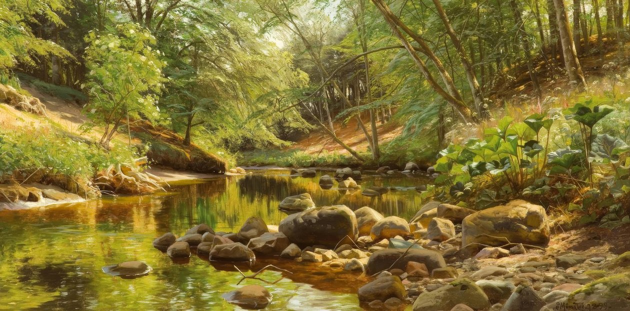 P.Mönsted ، Sonniger Waldbach بواسطة بيدير مونستيد