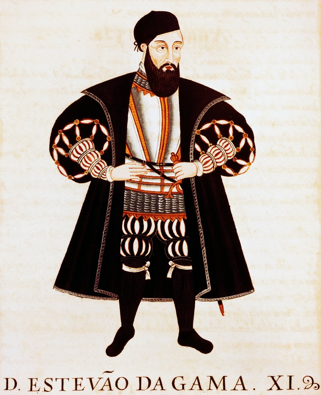 Estevao Da Gama (ca 1505-1576), miniature from Brieve Tratado or Epilogo dos Vizos-Reys de India بواسطة بيدرو باريتو دي ريسيندي