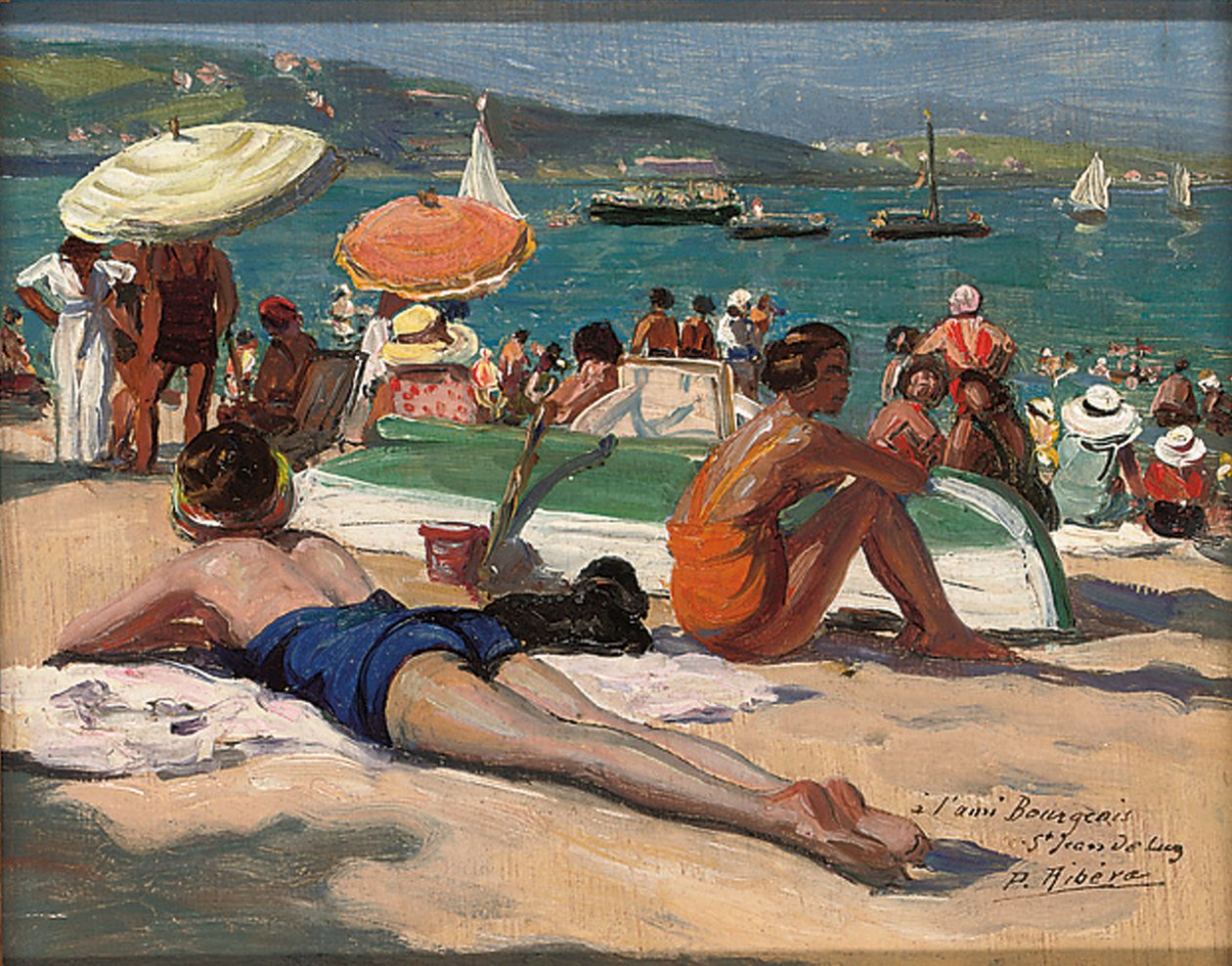 A l&39;Ami Bourgeois، Saint Jean de Luz (زيت على ظهر السفينة) بواسطة بيدرو ريبيرا