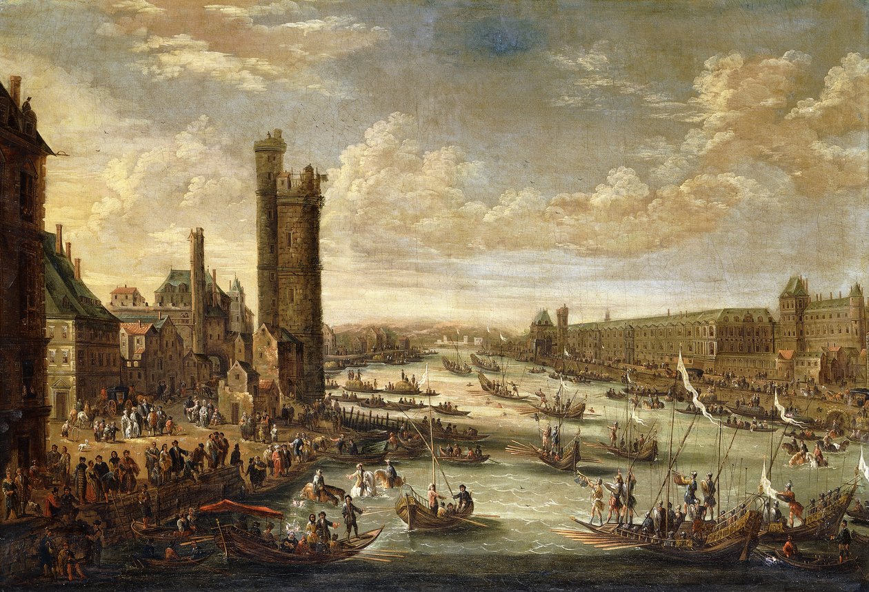 منظر لباريس يتجه نحو متحف اللوفر وتور دي نيسل ، 1671-1677 بواسطة بيتير أو بيتر بوت
