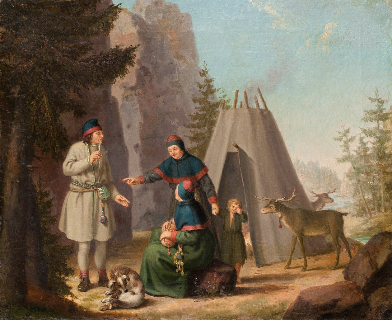 The Costumes of the Lapponians، c.1800 (زيت على قماش) بواسطة بير هيلستروم