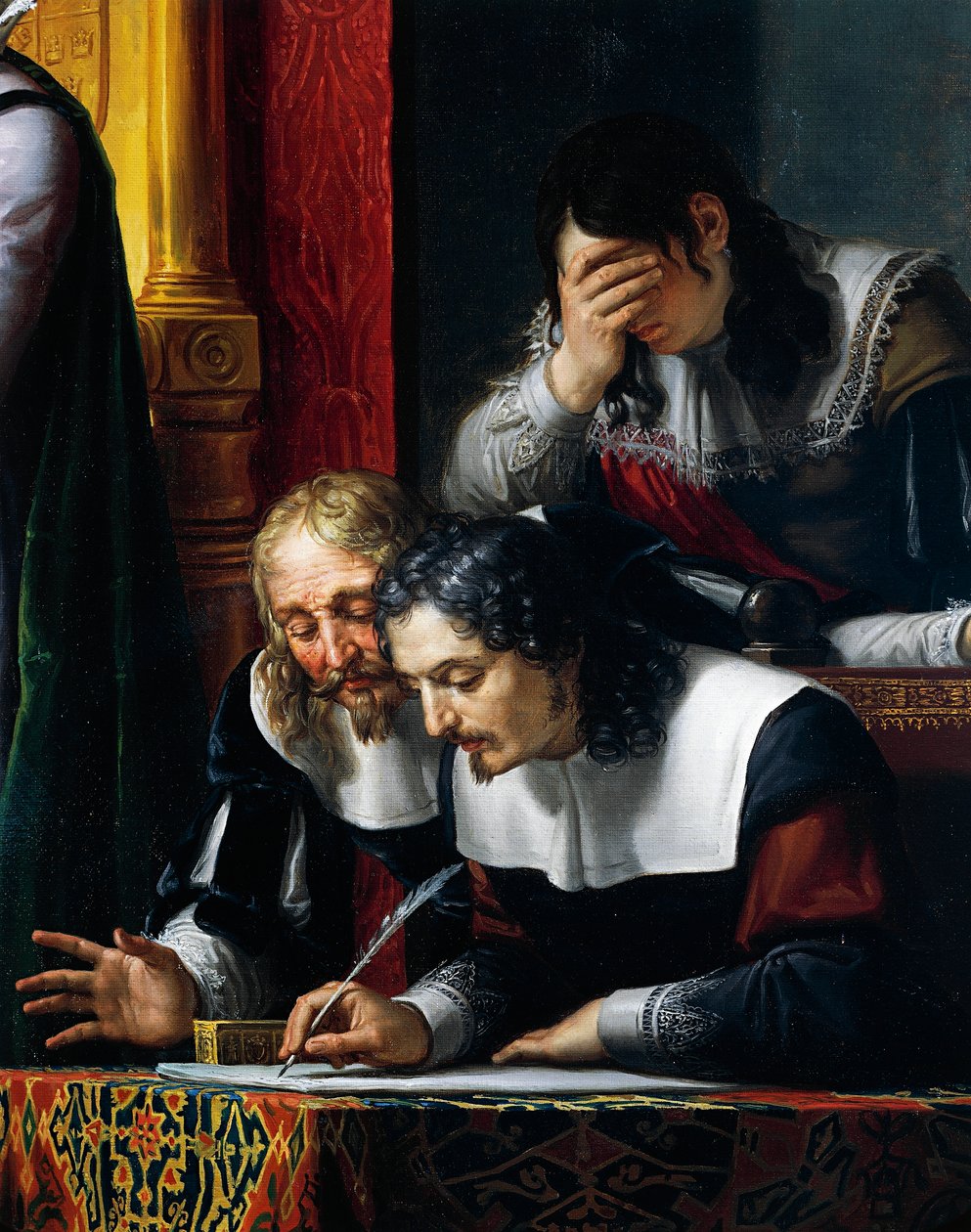 Gustavus II Adolphus Vasa imposing oath of allegiance to his daughter Cristina, detail, by Pelagius Pelagi (1775-1860), oil on canvas بواسطة Pelagio Palagi