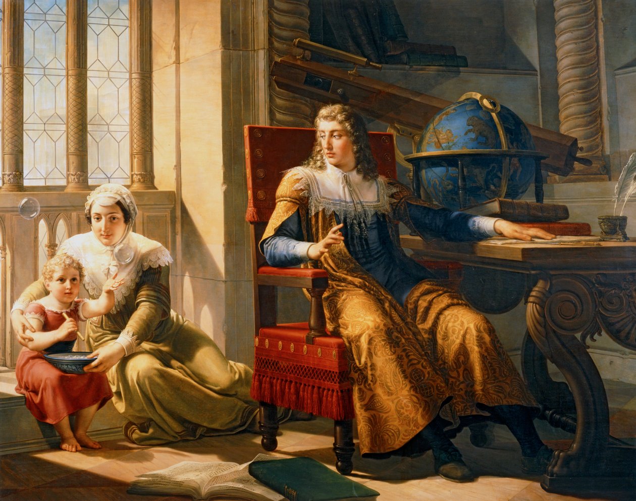 إسحاق نيوتونج يكتشف انعكاس الضوء (الرسم على القماش) بواسطة Pelagio Palagi
