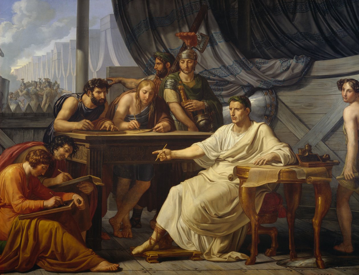 Julius Caesar dictating Commentaries بواسطة Pelagio Palagi