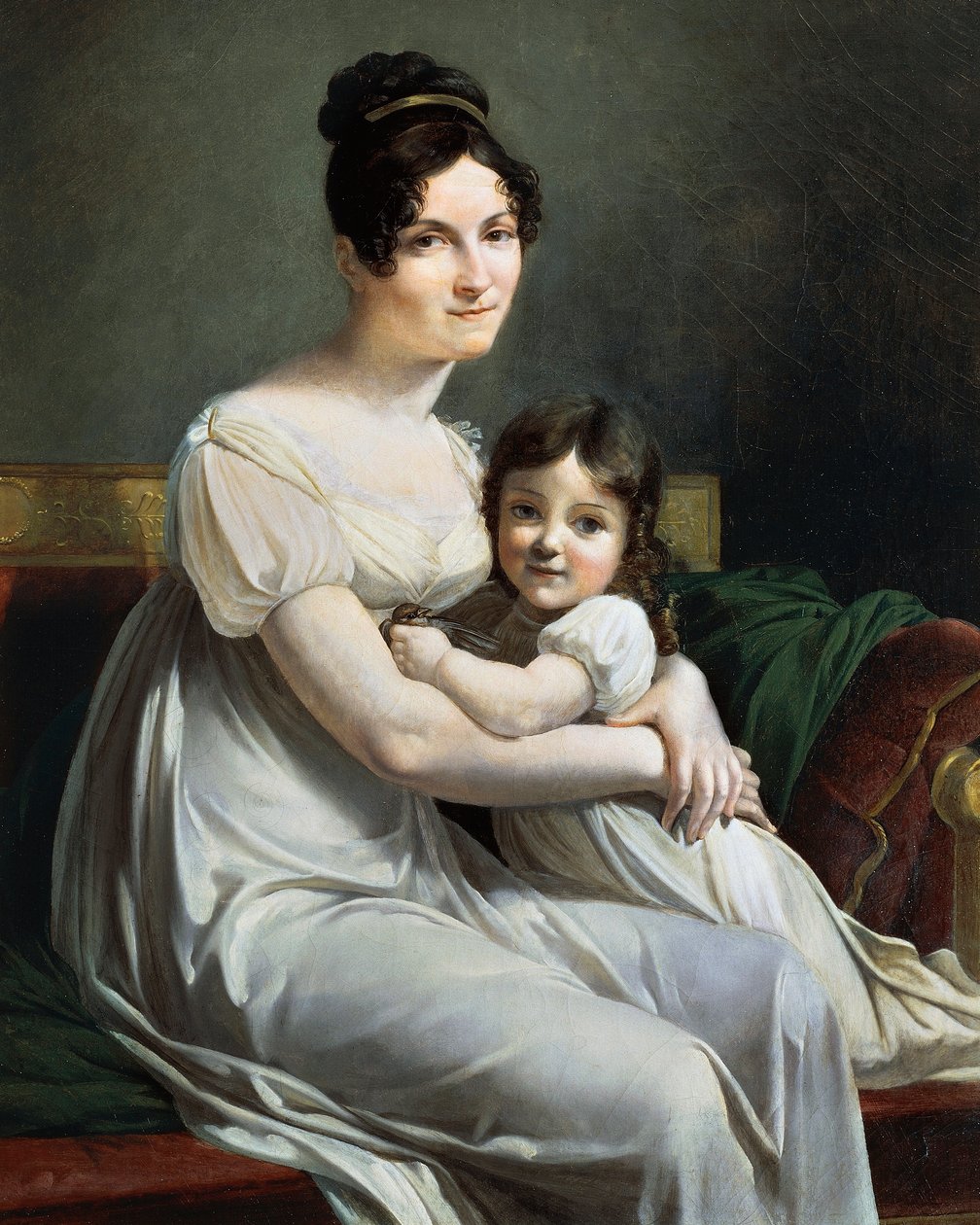 Woman and child (oil on canvas) بواسطة Pelagio Palagi