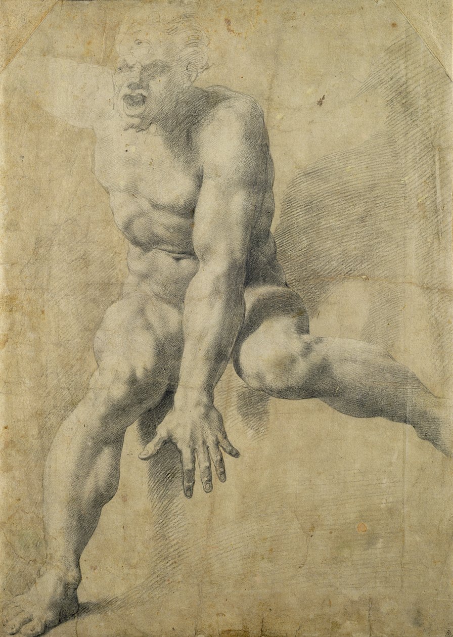 Polyphemus (طباشير أسود على ورق) بواسطة Pellegrino Tibaldi