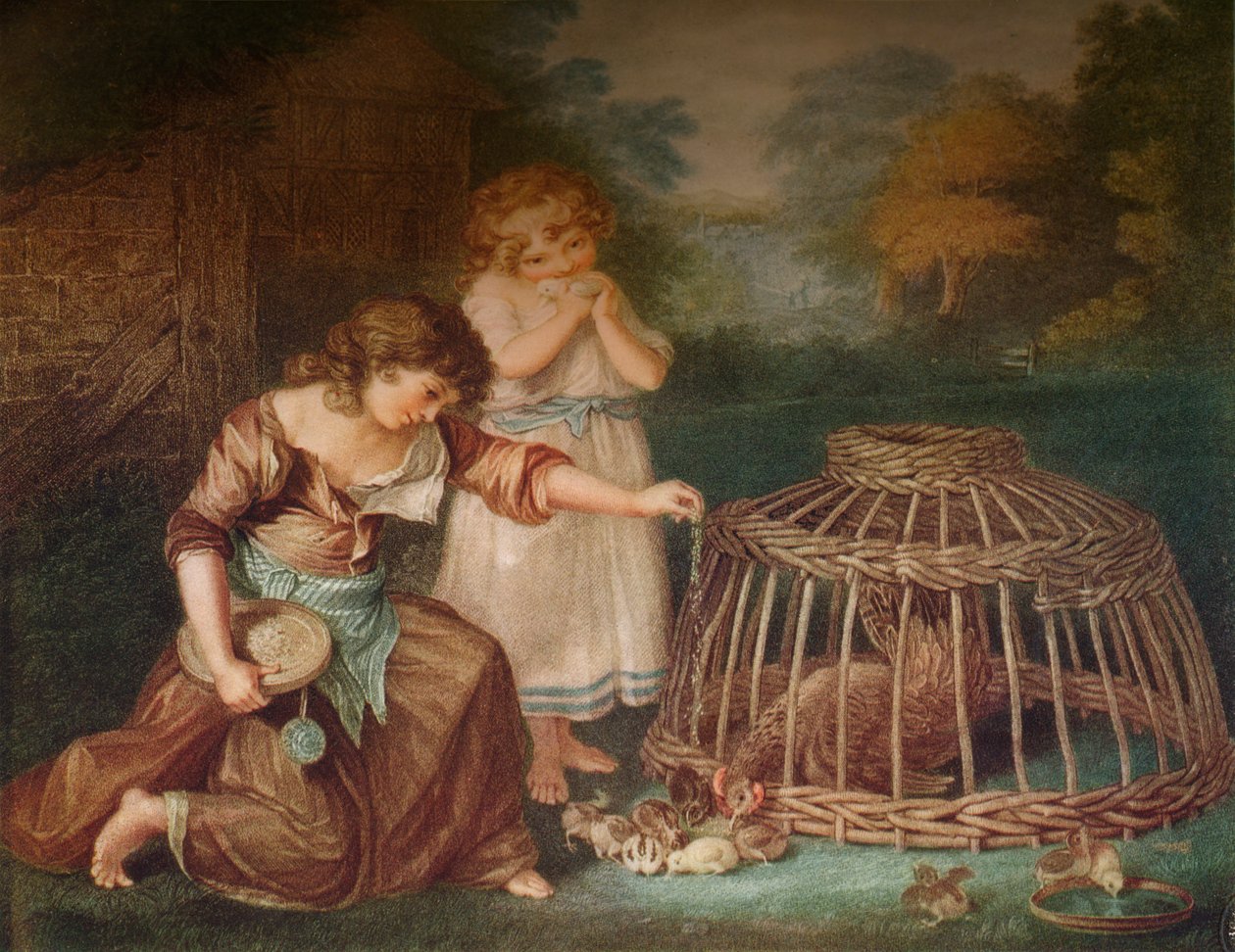 تغذية الدجاج ، c1788 بواسطة بيلترو ويليام تومكينز