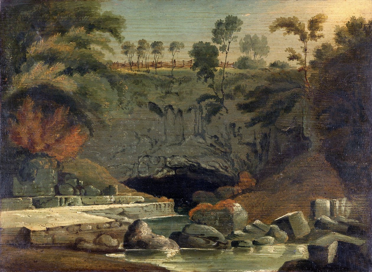 Porth-yr-Ogof ، بريكنوكشاير ، ١٨١٩. بواسطة بنري ويليامز