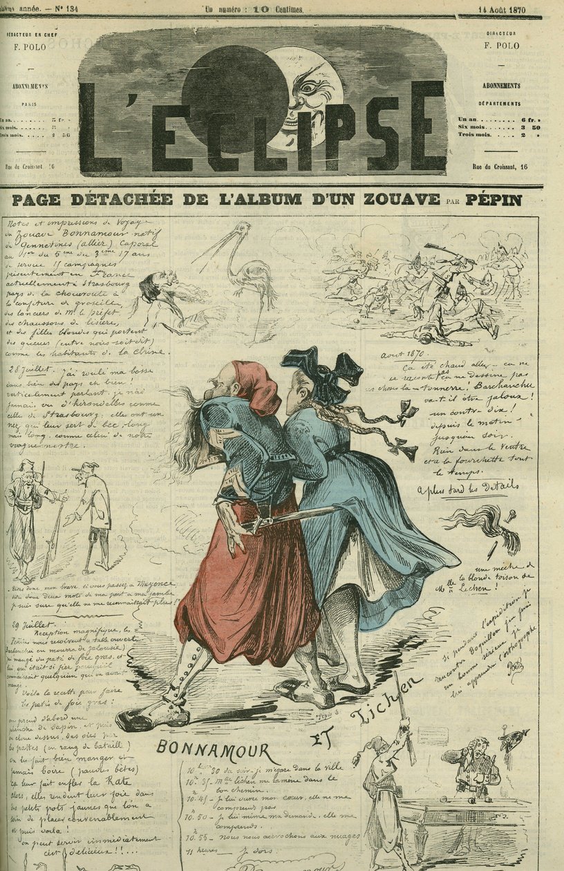 صفحة فصل من ألبوم Zouave. غلاف في "L