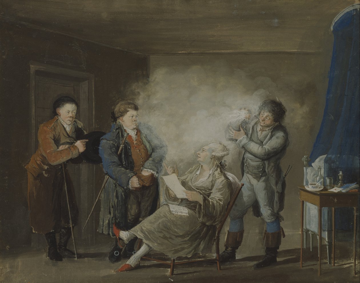 بينما يتم صبغ الباروكة ، c.1800 بواسطة بواسطة Nordqvist