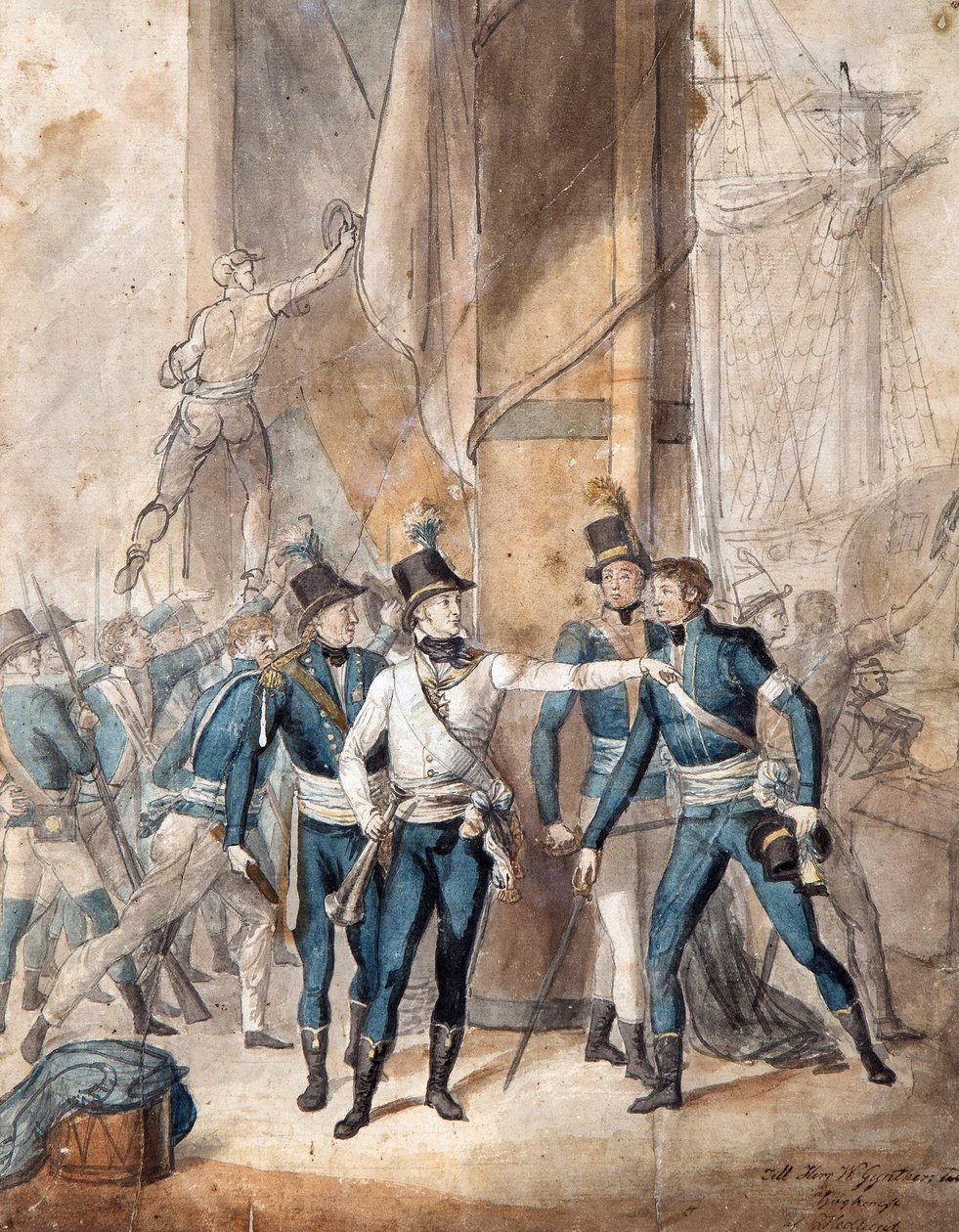 الأمير تشارلز الثالث عشر ملك السويد في معركة هوغلاند في 17 يوليو 1788 par Per Krafft the Younger (1777-1863) - ألوان مائية على ورق ، 35x28 سم - مجموعة خاصة بواسطة بالقوة