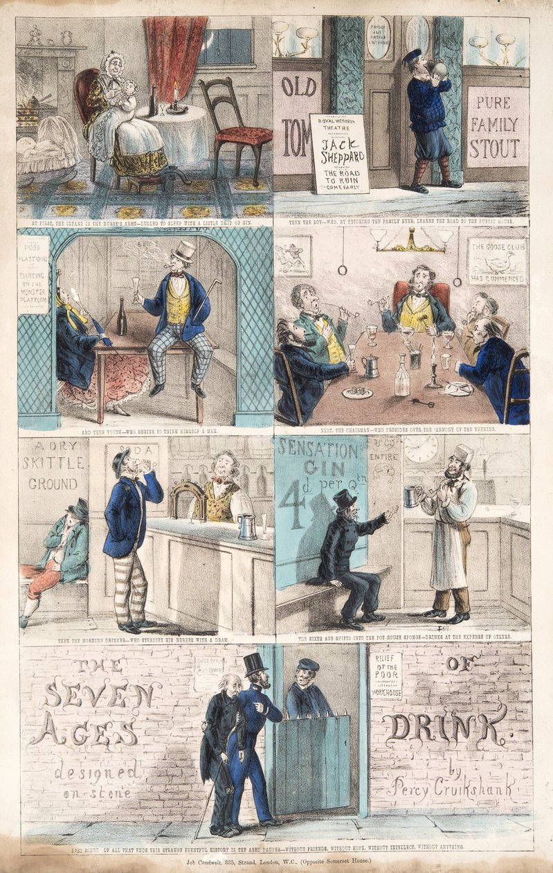 السبع اعمار للشرب ، بوب ج. 1872 (نقش ملون يدويًا) بواسطة بيرسي كروكشانك