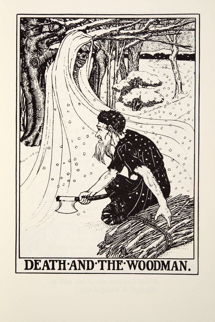 الموت والوديمان ، من Fontaine Fables ، حانة. 1905 (نقش) بواسطة بيرسي جيه. بيلينجشيرست