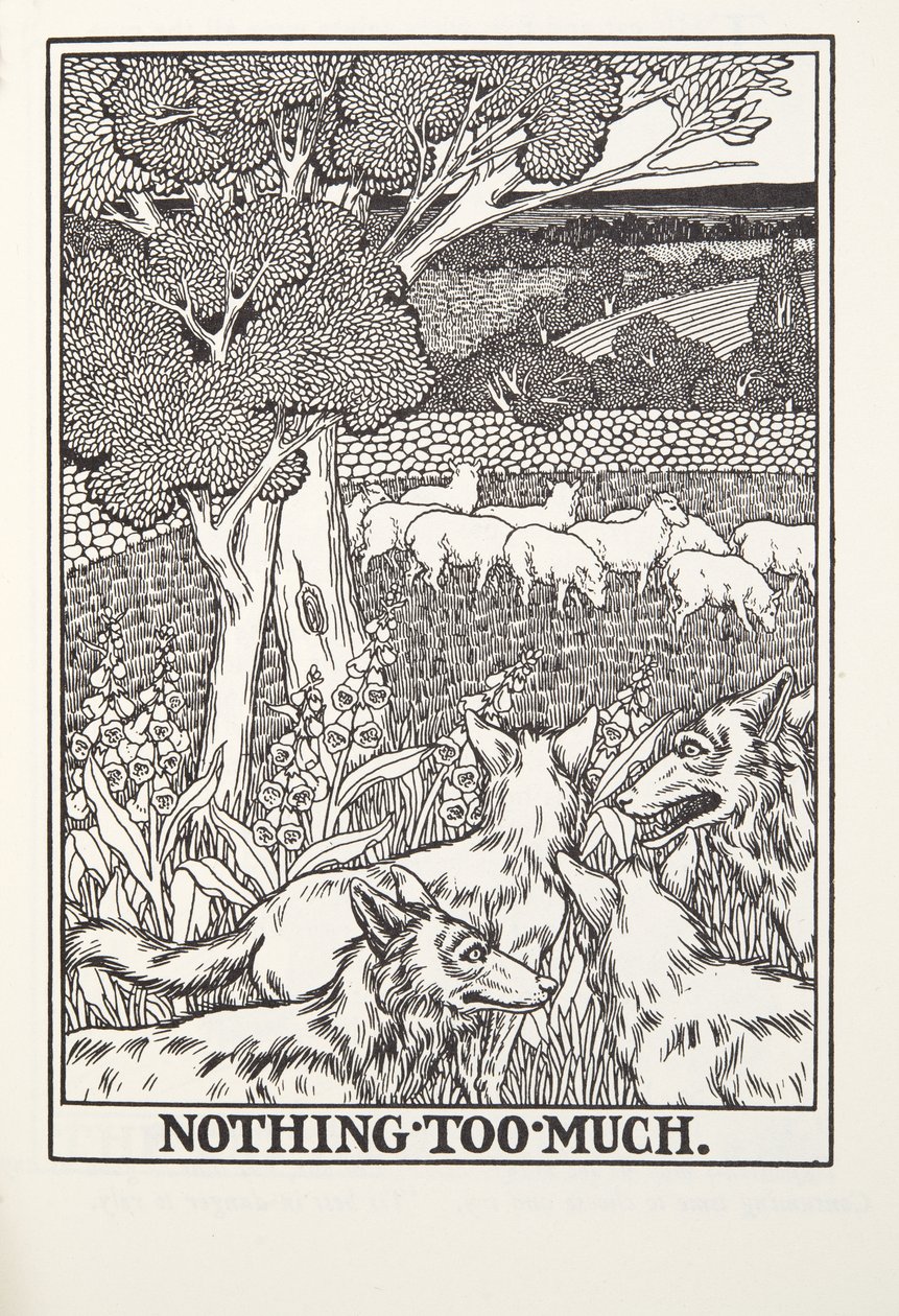 لا شيء أكثر من اللازم ، من Fontaine Fables ، حانة. 1905 (نقش) بواسطة بيرسي جيه. بيلينجشيرست