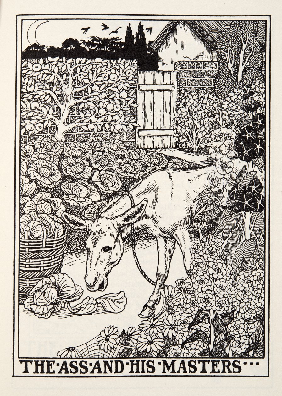 The Ass and Masters of، Fontaine Fables، pub. 1905 بواسطة بيرسي جيه. بيلينجشيرست