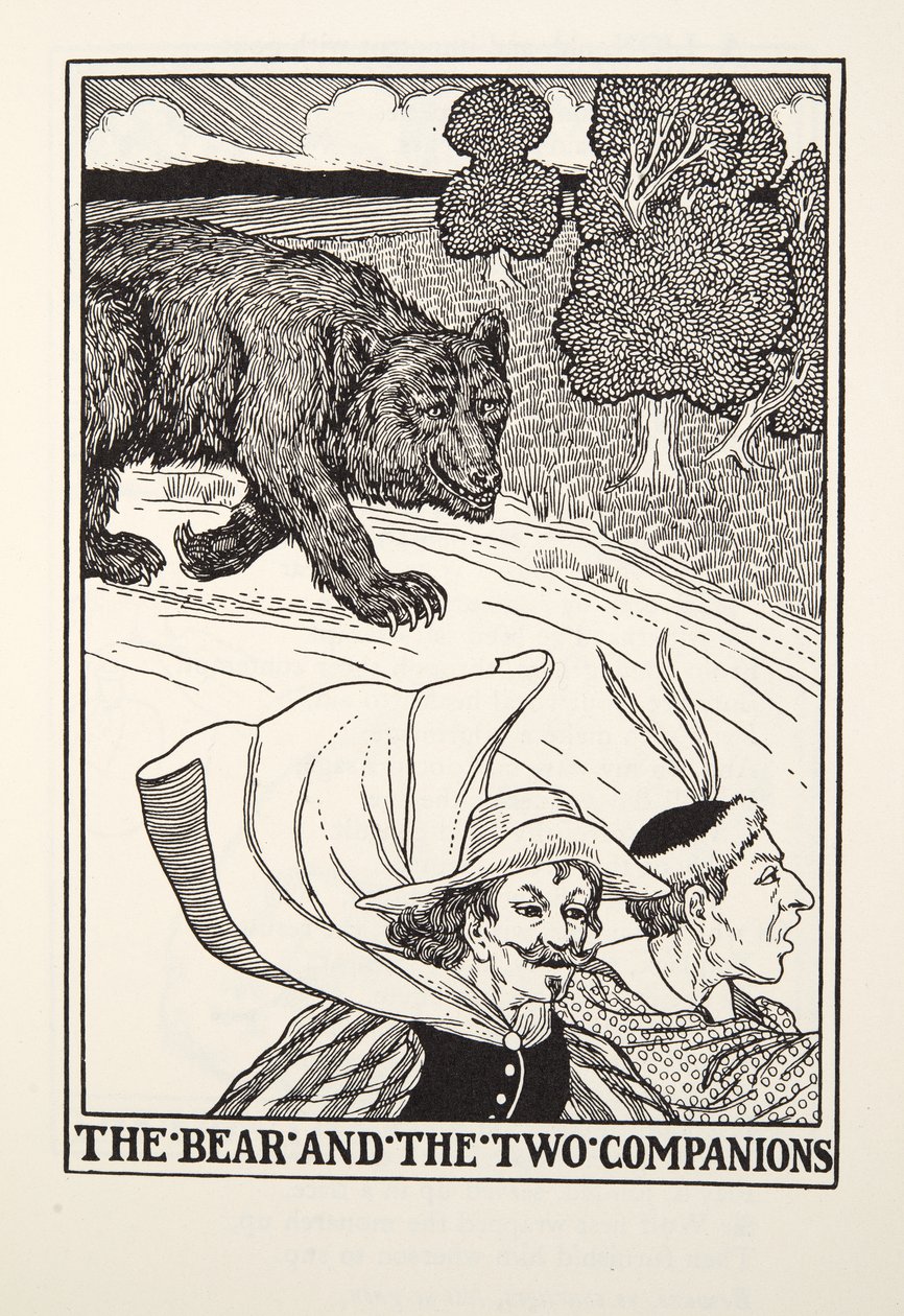 الدب والصديقان ، من Fontaine Fables ، حانة. 1905 (نقش) بواسطة بيرسي جيه. بيلينجشيرست