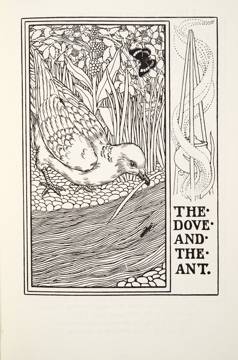 الحمامة والنمل ، من Fontaine Fables ، حانة. 1905 بواسطة بيرسي جيه. بيلينجشيرست