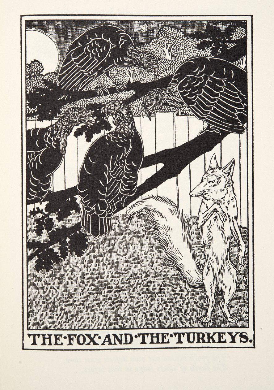 الثعلب وتركيا ، من Fontaine Fables ، حانة. 1905 بواسطة بيرسي جيه. بيلينجشيرست