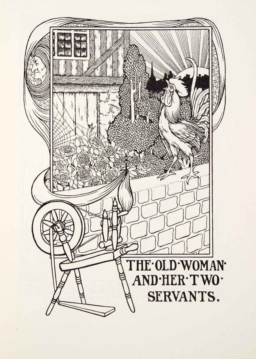 المرأة العجوز وخدمتها ، من Fontaine Fables ، حانة. 1905 (نقش) بواسطة بيرسي جيه. بيلينجشيرست
