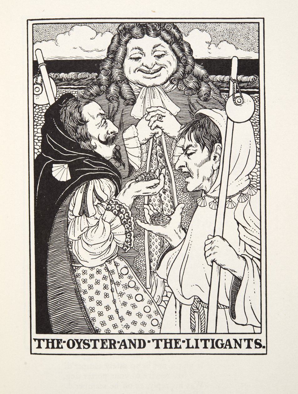 The Oyster and the Litigants ، من Fontaine Fables ، حانة. 1905 (نقش) بواسطة بيرسي جيه. بيلينجشيرست