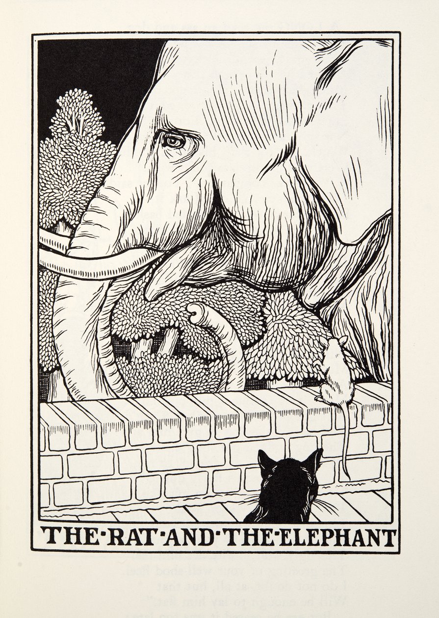 الجرذ والفيل ، من Fontaine Fables ، حانة. 1905 بواسطة بيرسي جيه. بيلينجشيرست