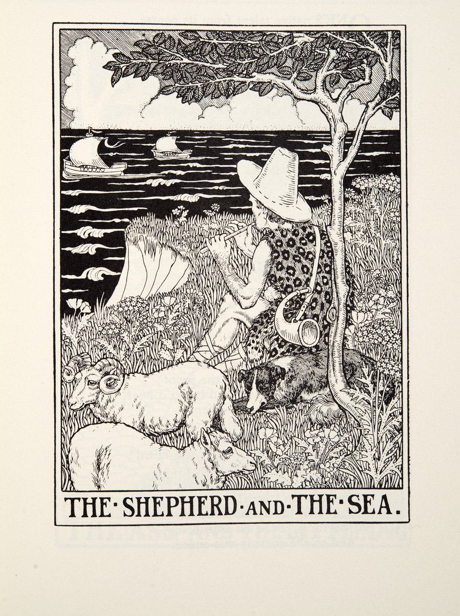 الراعي والبحر ، من Fontaine Fables ، حانة. 1905 بواسطة بيرسي جيه. بيلينجشيرست